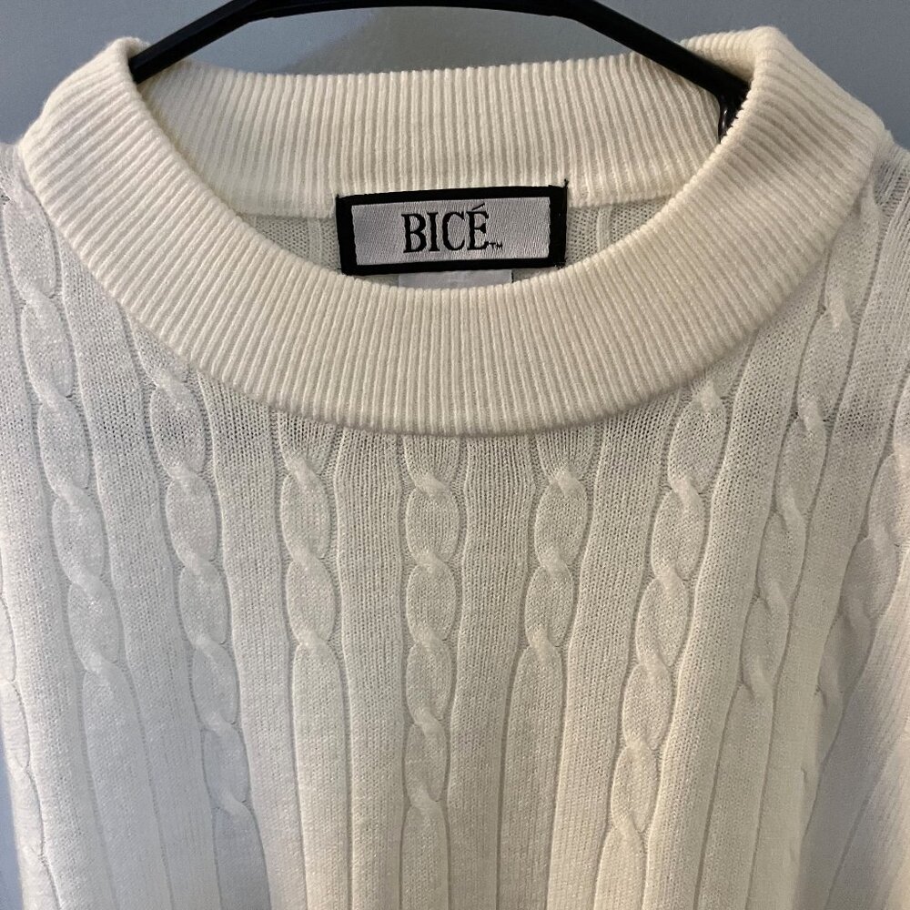 NWOT Bice Moch Turtleneck Ribbed Ivory Sweater Large🙂 - Picture 4 of 8